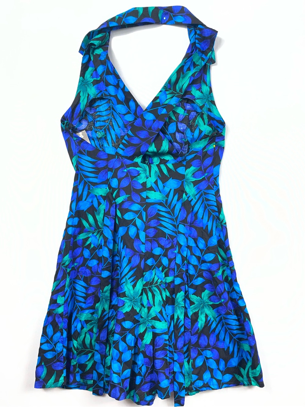 90s Jamie Brooke Tropical Romper Sm Blue Shorts Floral Summer Vacation Island - Picture 7 of 12
